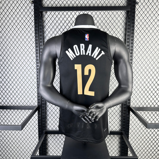 #12 Morant Memphis Grizzlies 23/24 Tessuto Impresso