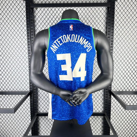 #34 Antetokounmpo Milwaukee Bucks 23/24 Printed Fabric