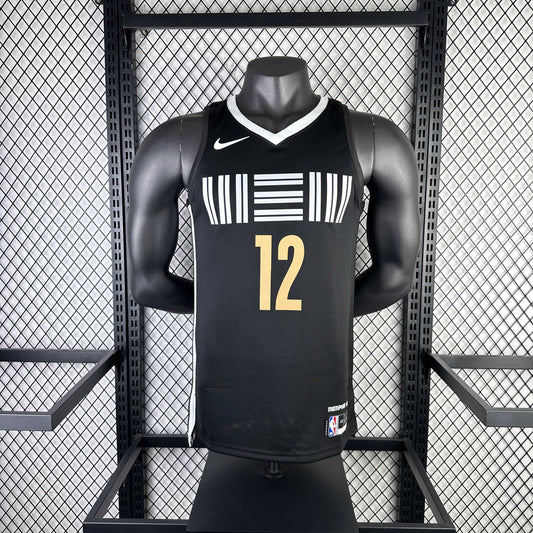 #12 Morant Memphis Grizzlies 23/24 Tessuto Impresso