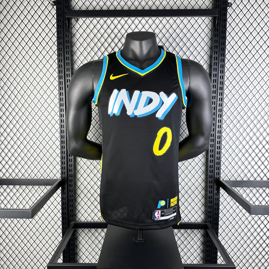 #0 Haliburton Indiana Pacers 23/24 Tessuto Impresso