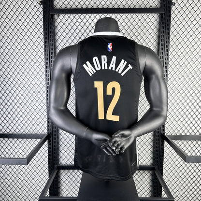 #12 Morant Memphis Grizzlies 23/24 Tessuto Impresso
