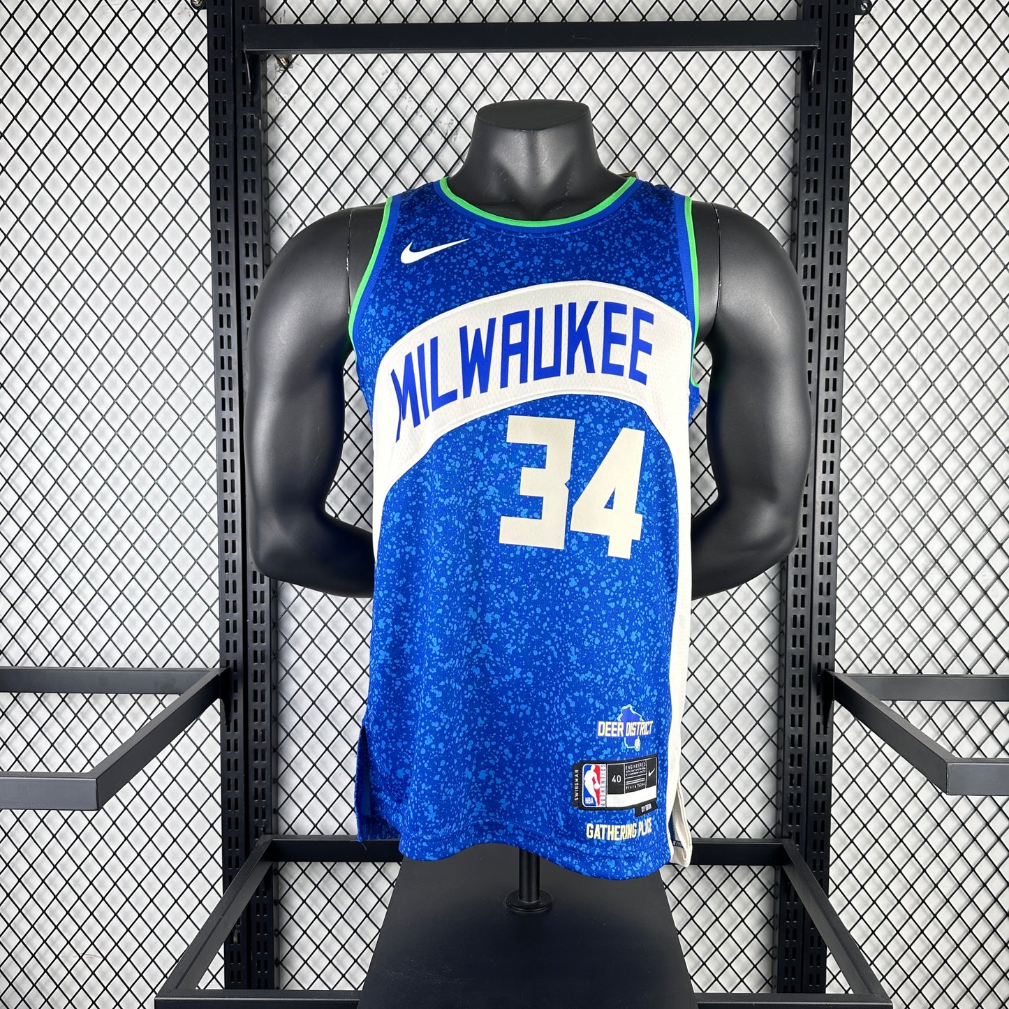 #34 Antetokounmpo Milwaukee Buks 23/24 Tessuto Impresso