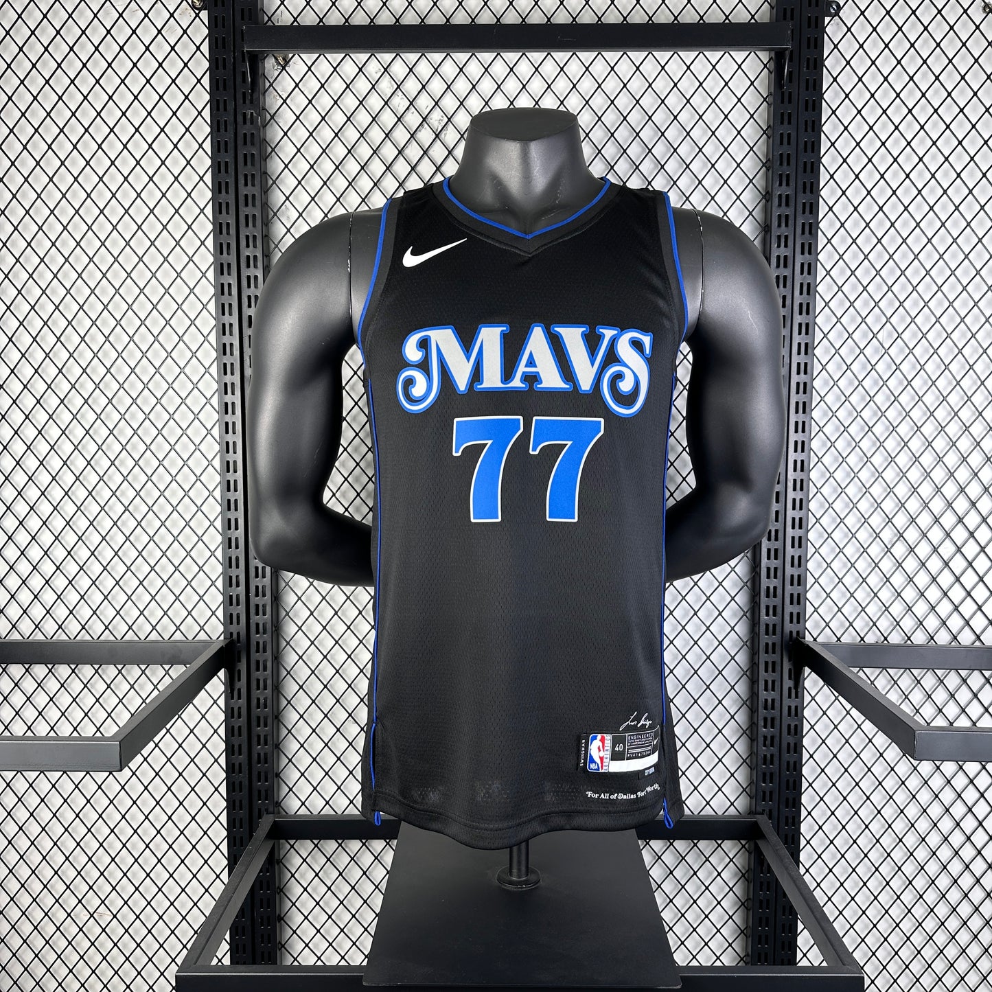#77 Doncic Dallas Mavericks 23/24 Tessuto Impresso
