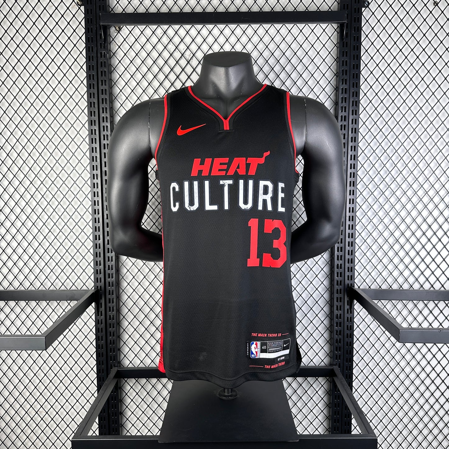 #13 Adebayo Miami Heat 23/24 Tessuto Impresso