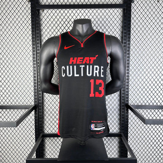#13 Adebayo Miami Heat 23/24 Tessuto Impresso